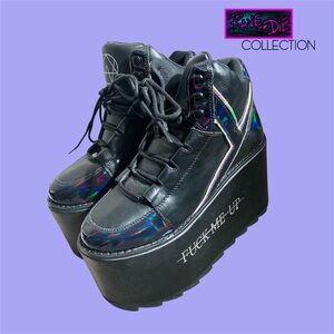 Gothic YRU x Alison Wonderland Qozomo Platform Sneakers in Black